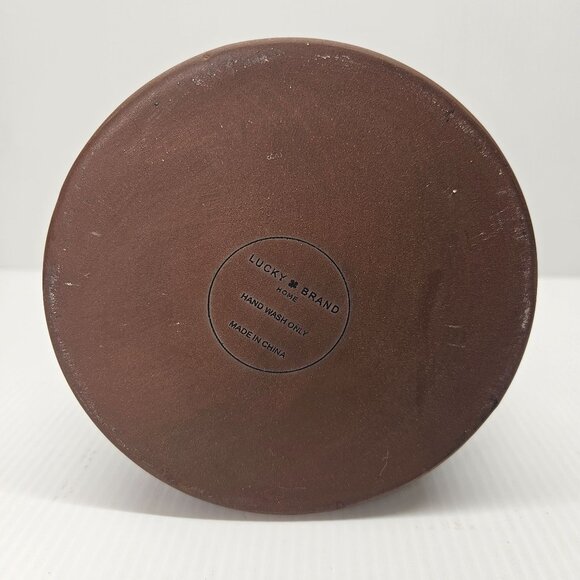 Lucky Brand Navy Blue Wash Glazed Ceramic Pitcher with Angled Rim - Picture 7 of 7